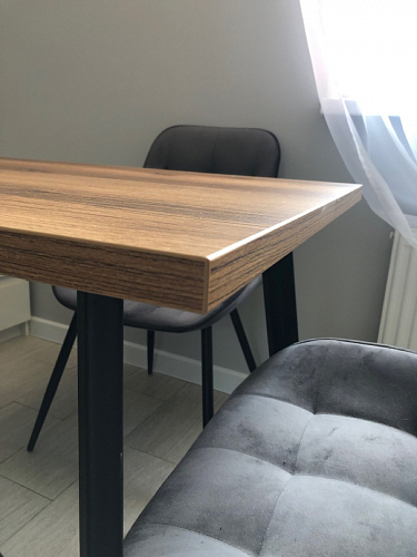 Стол Тринити Лофт 120 32 мм дуб галифакс табако / черный матовый фото покупателя 545