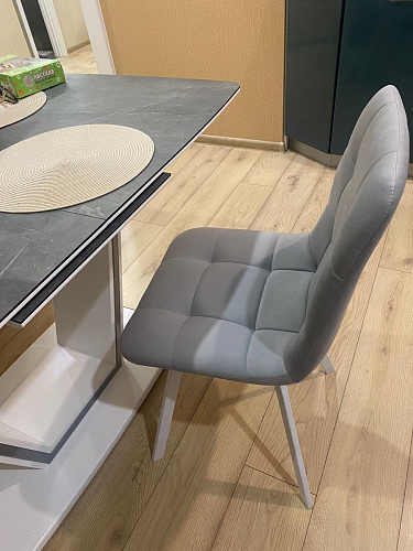 Стул на металлокаркасе Чилли синяя ткань / белый фото покупателя 243