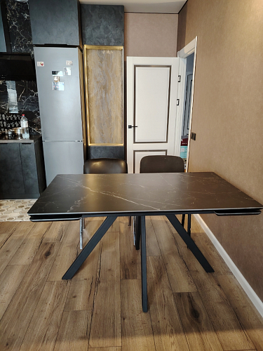 Керамический стол Вилли 140(200)х80 carmen light grey / черный фото покупателя 41