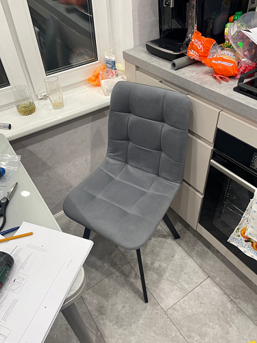 Стул на металлокаркасе Чилли синяя ткань / белый фото покупателя 63