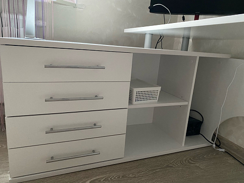 Компьютерный стол КСТ-109П правый дуб сонома / белый фото покупателя 24