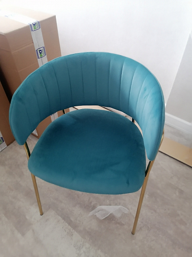 Стул на металлокаркасе Kamelia зеленый / золото фото покупателя 9