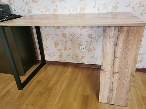 Письменный стол Битти Лофт 116х60х75 дуб вотан / черный матовый фото покупателя 30