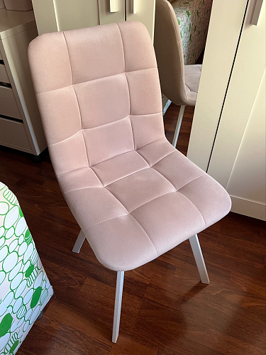 Стул на металлокаркасе Чилли К светло-серый велюр / черный каркас фото покупателя 235