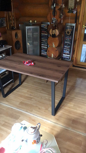 Стол Лота Лофт 140 25 мм черный матовый / бетон фото покупателя 360