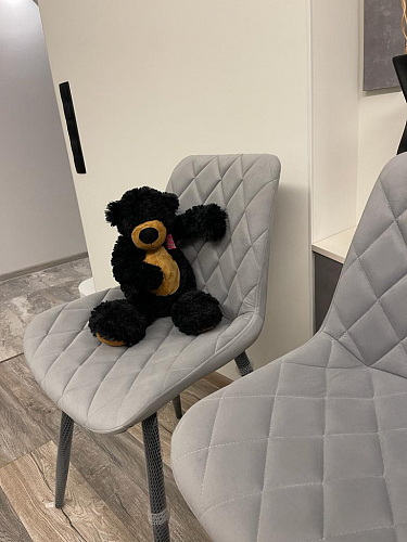 Стул на металлокаркасе Баодин К крутящийся фиолетовый teddy 944 / черный фото покупателя 2