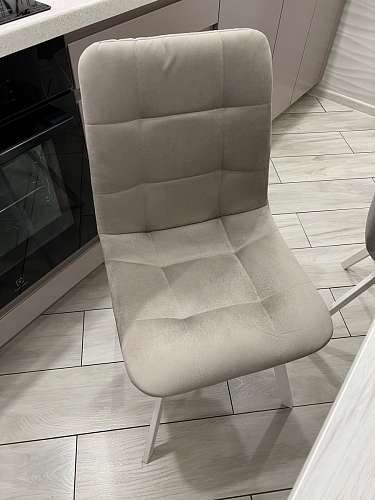 Стул на металлокаркасе Чилли К светло-серый велюр / черный каркас фото покупателя 1361