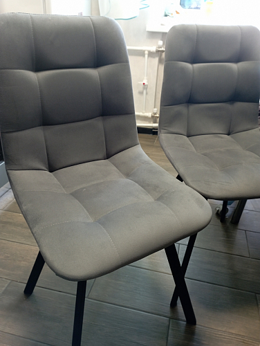 Стул на металлокаркасе Чилли К светло-серый велюр / черный каркас фото покупателя 1172