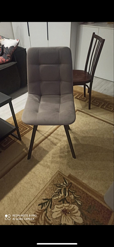 Стул на металлокаркасе Чилли К светло-серый велюр / черный каркас фото покупателя 1028