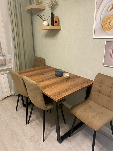 Деревянный стол Лота Лофт 120х75 белый матовый / дуб крафт золотой фото покупателя 411