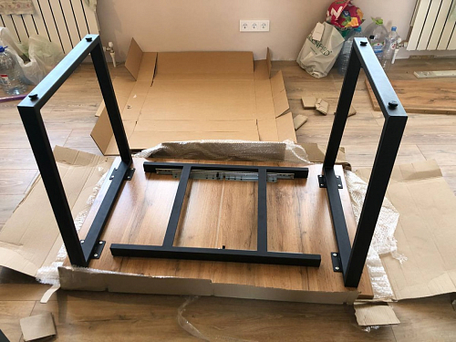 Стол Лота Лофт 140 25 мм черный матовый / бетон фото покупателя 423