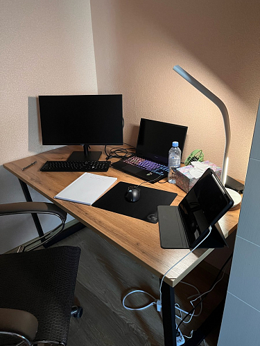 Деревянный стол Лота Лофт 140х80 черный матовый / бетон светлый фото покупателя 44