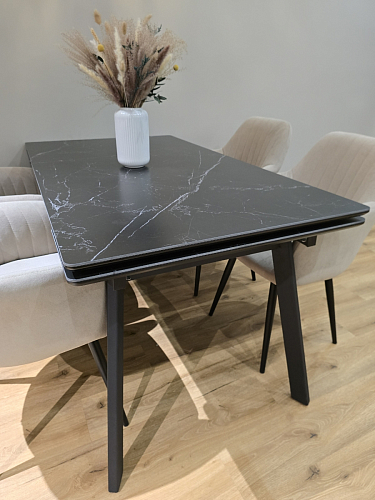 Керамический стол Норман 140 (200) х 80 белый мрамор alpin white / snow white / белый фото покупателя 10