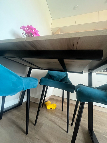 Деревянный стол Лота Лофт 140х80 черный матовый / бетон светлый фото покупателя 17