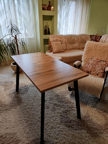 Стол Тринити Лофт 140 25 мм дуб делано темный / белый фото покупателя 131