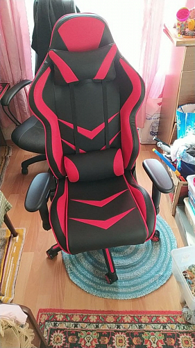 Компьютерное кресло Racer черное / голубое фото покупателя 168