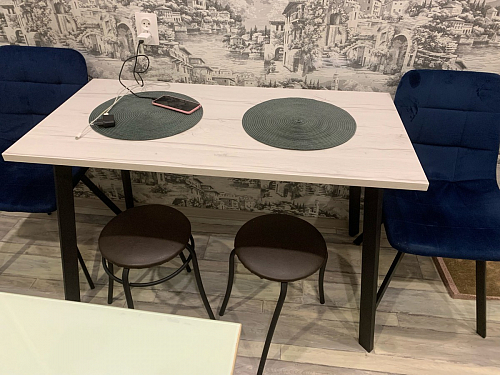 Стол Тринити Лофт 120 32 мм бетон / черный матовый фото покупателя 299