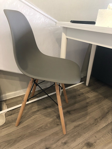 Пластиковый стул Eames PC-015 серо-голубой / дерево фото покупателя 158