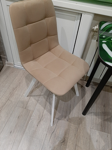 Стул на металлокаркасе Чилли бежевый / белый каркас фото покупателя 781