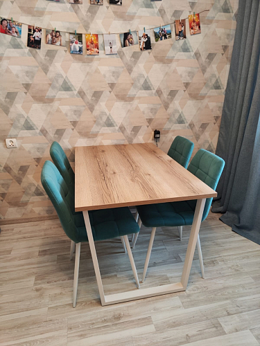 Деревянный стол Лота Лофт 140х80 черный матовый / бетон светлый фото покупателя 895