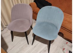 Стул на металлокаркасе Gabi 1 бежевый / черный с серебряными наконечниками фото покупателя 923