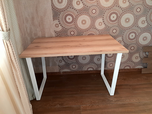 Деревянный стол Барон О 200 х 90 белая пленка шагрень / черный фото покупателя 68