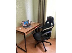 Письменный стол Леон Лофт дуб делано темный / черный матовый фото покупателя 1