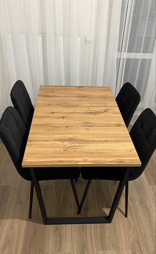 Стол Лота Лофт 140 25 мм черный матовый / бетон фото покупателя 594