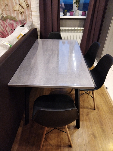 Стол Тринити Лофт 120 32 мм дуб галифакс табако / черный матовый фото покупателя 770