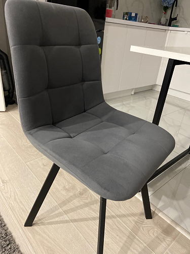 Стул на металлокаркасе Чилли К светло-серый велюр / черный каркас фото покупателя 37