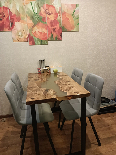 Стул на металлокаркасе Чилли синяя ткань / белый фото покупателя 1188