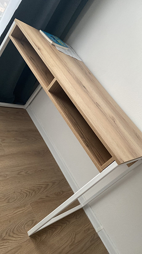 Письменный стол Леон Лофт дуб делано светлый / белый матовый фото покупателя 114