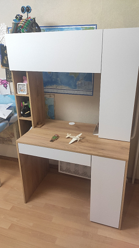 Письменный стол Комфорт 12.71 дуб золотой craft / белая аляска  - Уцененный экземпляр фото покупателя 115