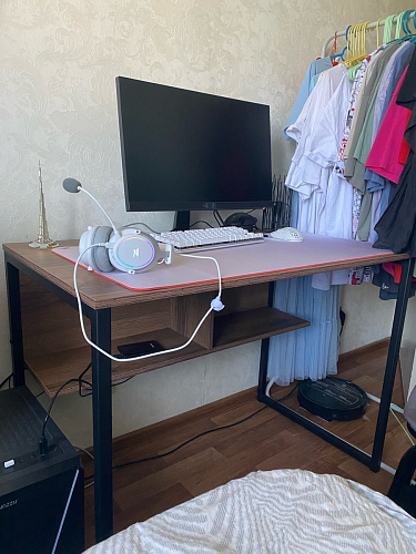 Письменный стол Клер Лофт дуб делано светлый / белый матовый фото покупателя 60