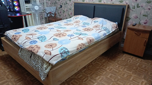 Двуспальная кровать Клауд 160х200 парящая дуб крафт золотой / антрацит фото покупателя 380