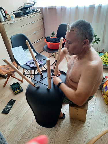 Стул Cindy Eames mod. 001 khaki / natural фото покупателя 271