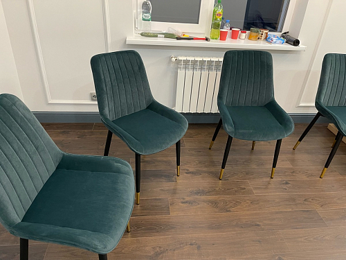 Стул на металлокаркасе Seda 1 latte / black / gold фото покупателя 39