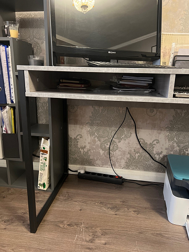 Письменный стол Леон Лофт черный матовый / дуб вотан фото покупателя 135