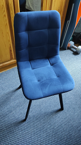 Стул на металлокаркасе Чилли К светло-серый велюр / черный каркас фото покупателя 424