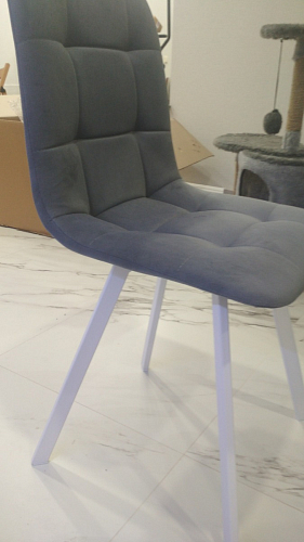 Стул на металлокаркасе Чилли К светло-серый велюр / черный каркас фото покупателя 1145