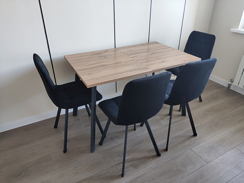 Стул на металлокаркасе Чилли синяя ткань / белый фото покупателя 324