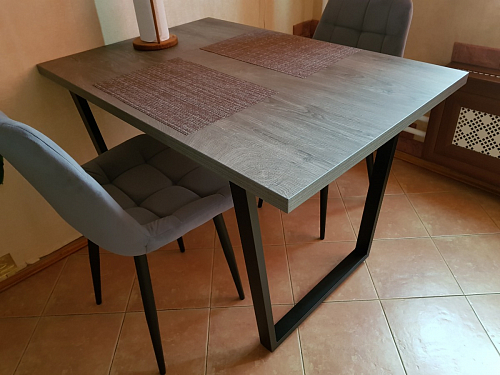 Стол Эльпатия 130 дуб велингтон / черный матовый фото покупателя 5