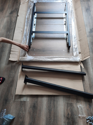 Стол раскладной Колон Лофт 120 32 мм дуб галифакс табако / черный матовый фото покупателя 163