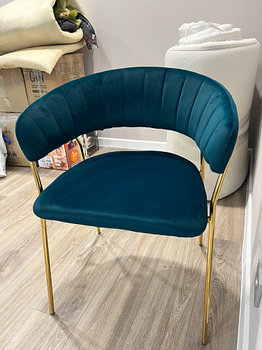 Стул на металлокаркасе Kamelia green / gold фото покупателя 55