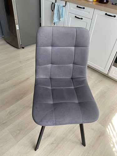 Стул на металлокаркасе Чилли К светло-серый велюр / черный каркас фото покупателя 451