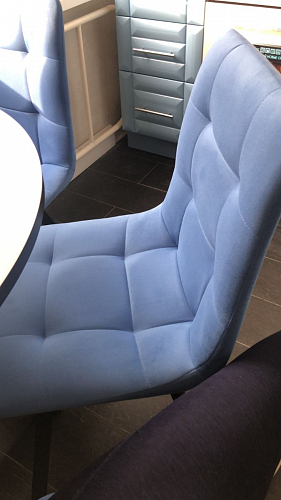 Стул на металлокаркасе Чилли синяя ткань / белый фото покупателя 162