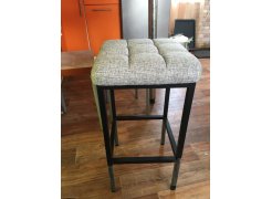 Барный стул Лофт кожзам темно-серый / черный матовый фото покупателя 269