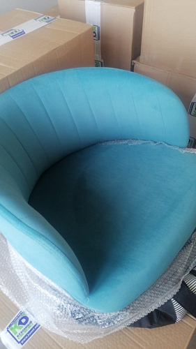 Стул на металлокаркасе Kamelia голубой / голубой / золотой фото покупателя 11