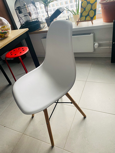 Пластиковый стул Eames PC-015 серо-голубой / дерево фото покупателя 167