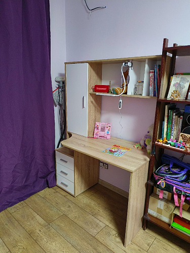 Стол компьютерный КСТ-16 бетон / белый фото покупателя 91